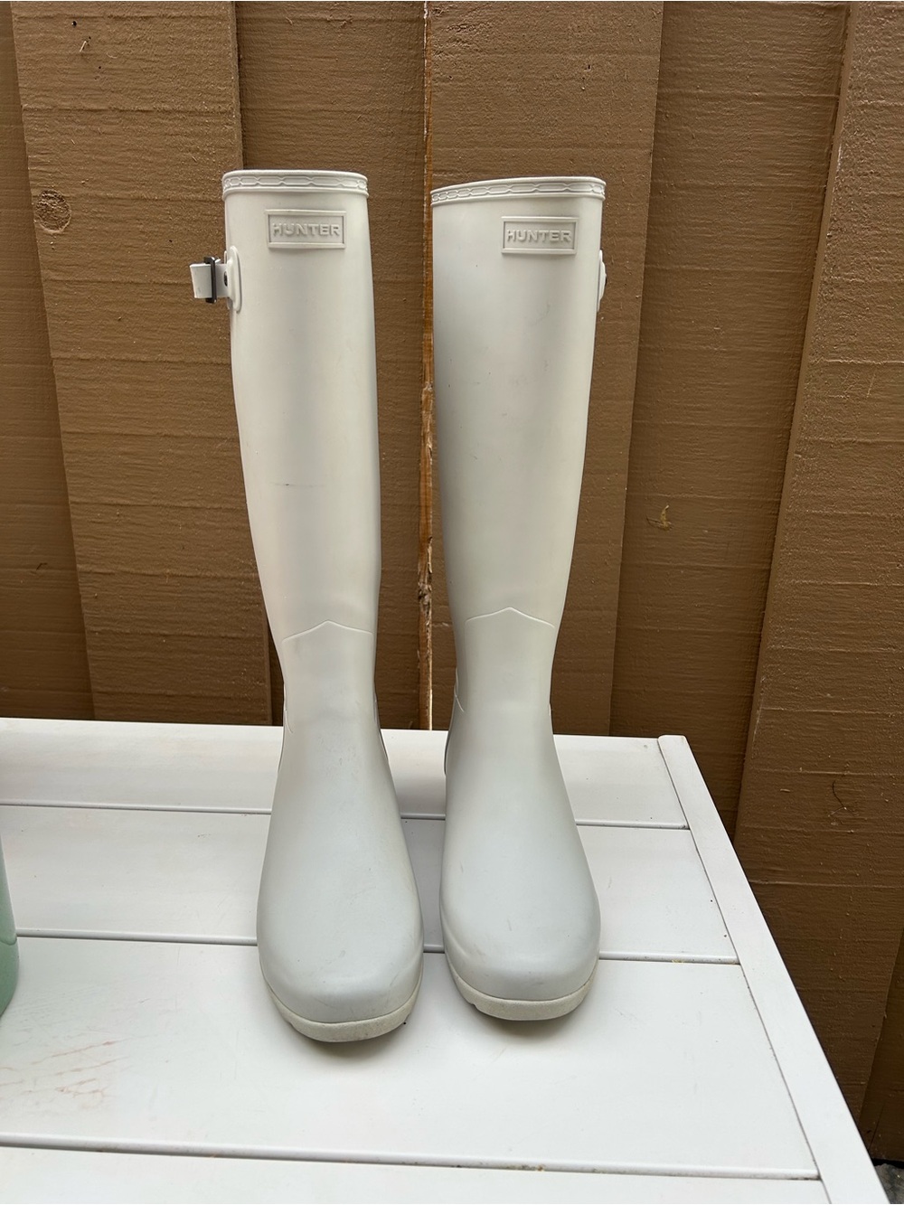 Hunter Light Grey Rain Boots Sz 9